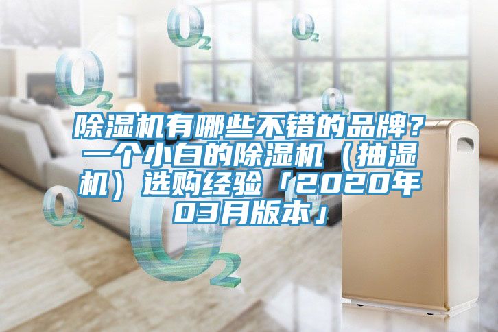 除濕機有哪些不錯的品牌?一個小白的除濕機(抽濕機)選購經驗「2020年03月版本」